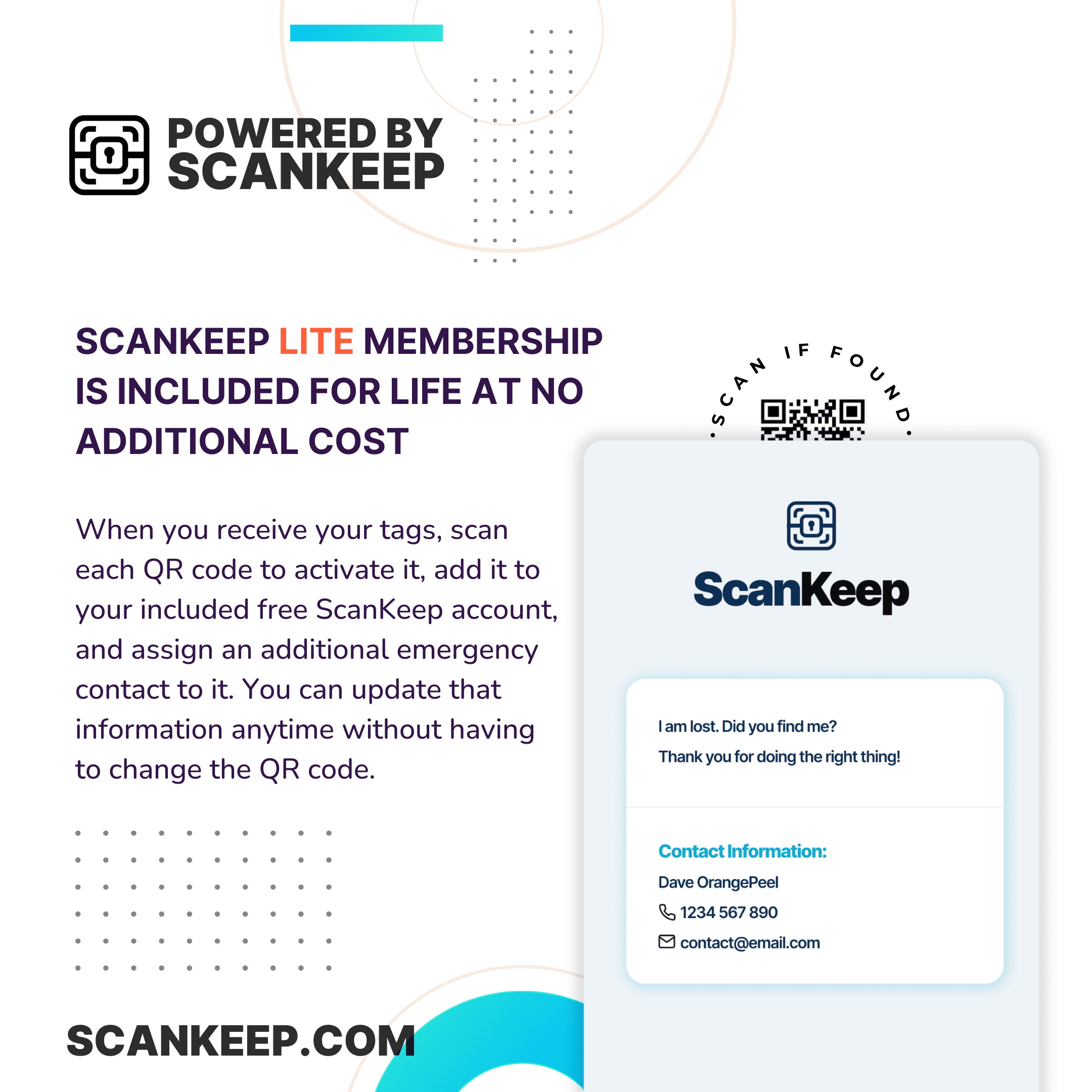 35mm diameter Aluminium QR code Pets tag, FREE ScanKeep membership included - Image 11